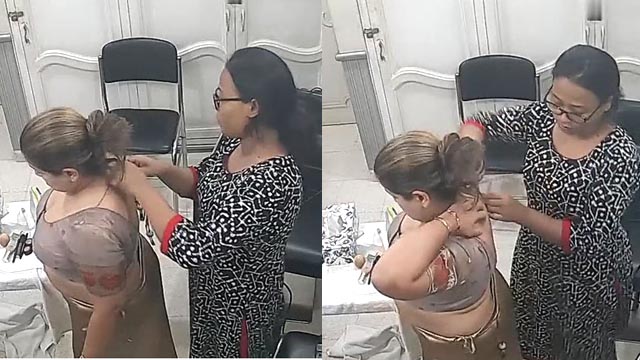 Free Rich Bhabhi Changing Parlour In CCTV Captured