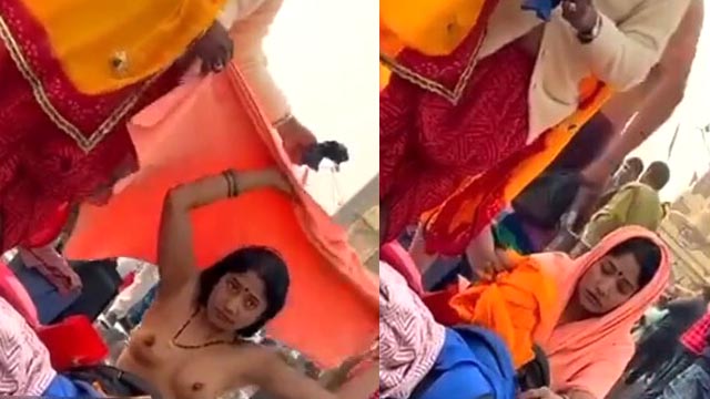 Indian Bhabhi After Bath Outdoor Changing Dress New Video