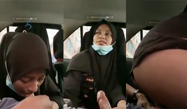Sexy Hijabi Girl Giving Blowjob Dick Fucking Inside Car MMS